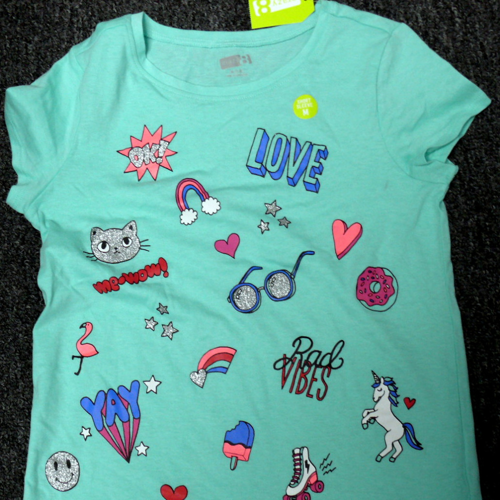 Crazy 8 Girls S/Sleeves Top Mint Green 7-8 M NWT